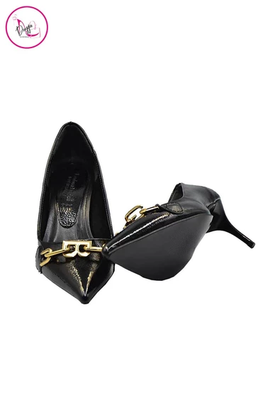 Kadın Topuklu Stiletto Zincir Aksesuarlı Ayakkabı - 11