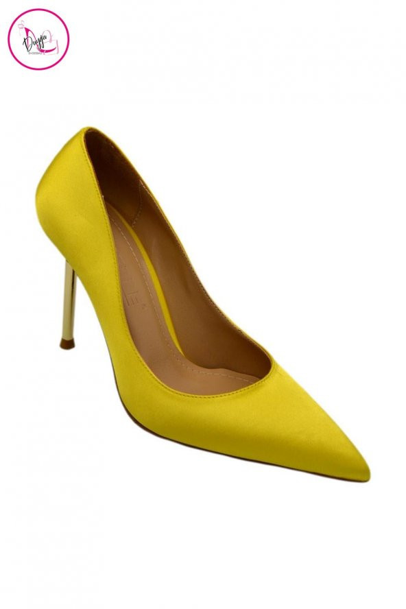 Kadın Yuvarlak Topuk Düz Saten Stiletto - 9