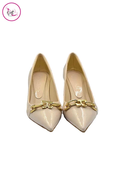 Kadın Topuklu Stiletto Zincir Aksesuarlı Ayakkabı - 4