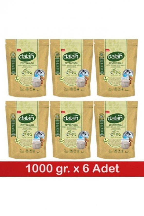 DALAN Granül Sabun Tozu (ZEYTİNYAĞLI) 1 Kg x 6 Adet