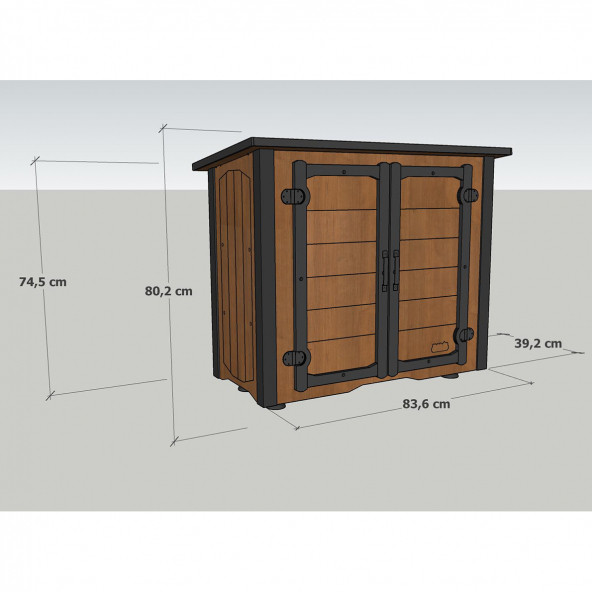 Mandu Ahşap Dış Mekan Ayakkabılık (Ayakkabı Dolabı) - 6