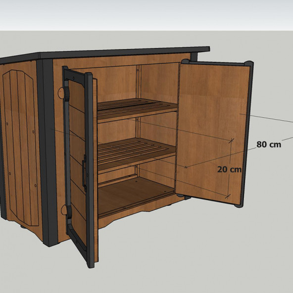 Mandu Ahşap Dış Mekan Ayakkabılık (Ayakkabı Dolabı) - 7