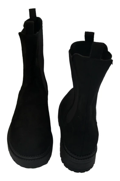 Kadın Süet Bot Yanları Lastikli Fermuarsız - 2