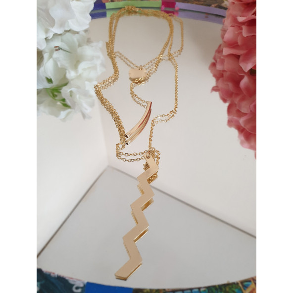 Gold 3'lü Kolye