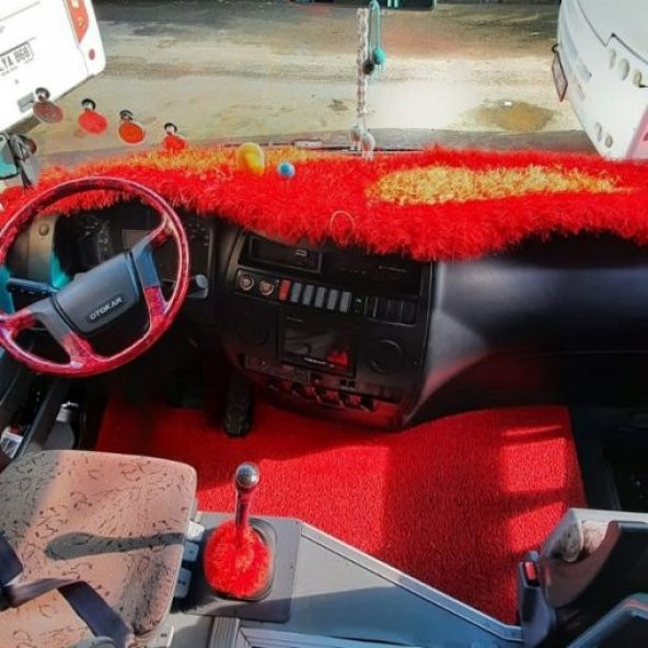 Peluş Torpido Örtüsü El Örgüsü 165X65 Beyaz
