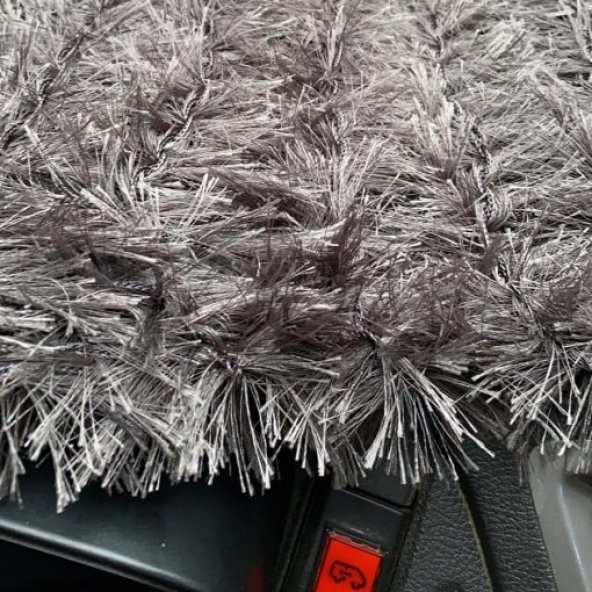Peluş Torpido Örtüsü El Örgüsü 165X65 Beyaz - 4