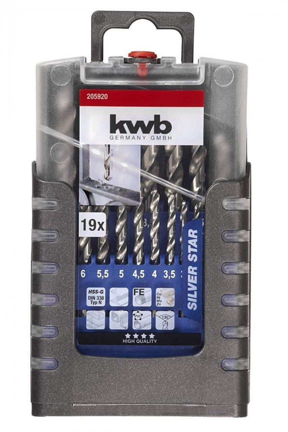 Kwb Metal Matkap uç seti 19 parça 1-13 mm - 2