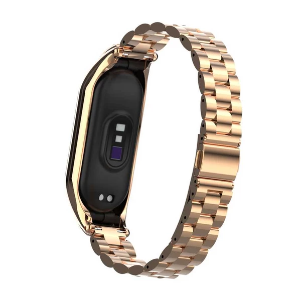 Vendas Xiaomi Mi Band 7 Uyumlu Kademe Ayarlı Bakla Desenli Metal Kordon - 7