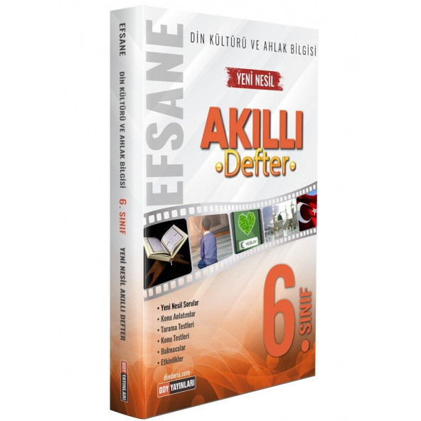 DDY YAYINLARI 6.Sınıf Din Kültürü ve Ahlak Bilgisi Efsane Akıllı Defter