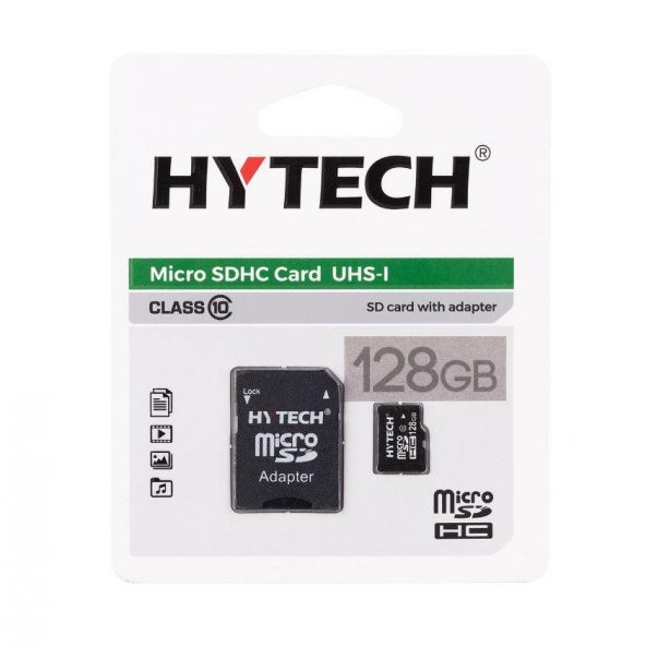 Hytech HY-XHK128 128 GB Class10 Adaptörlü Micro SD Hafıza kartı