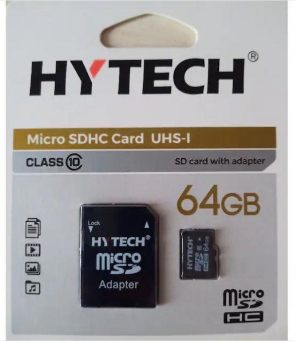 FLASH MEMORY micro SD Card 64GB +ADAPTÖR  HYTECH / S-LİNK CLASS10