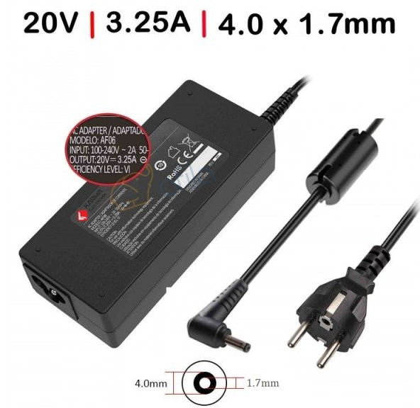 Lenovo ideaPad 20V 3.25A 4.0*1.75mm Notebook Adaptör Şarj Cihazı
