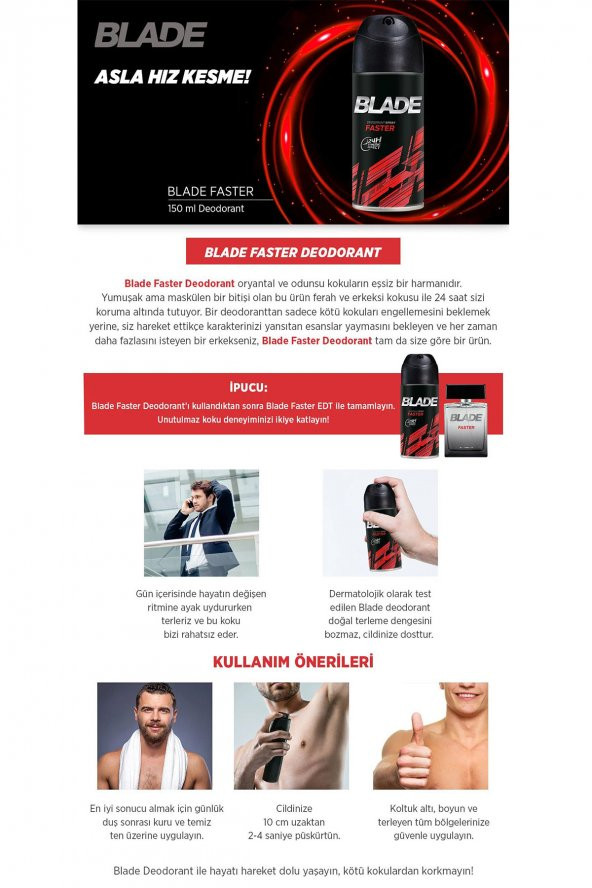 2 Adet Faster Erkek Deodorant 150 Ml - 2