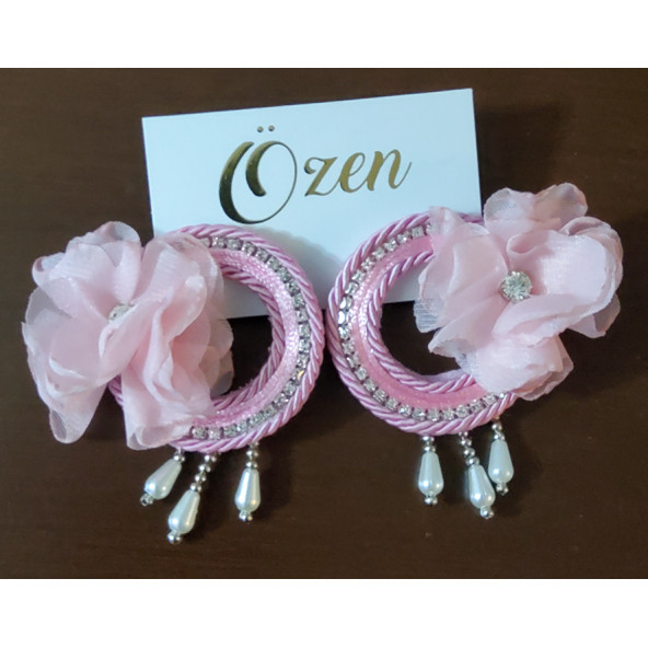 Pembe Çiçek Küpe - 2