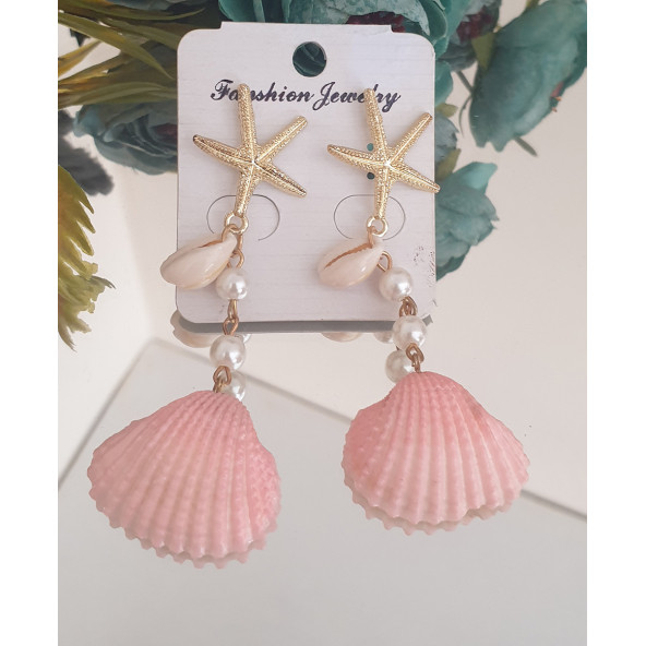 Pembe Deniz Kabuğu Küpe ürün görseli