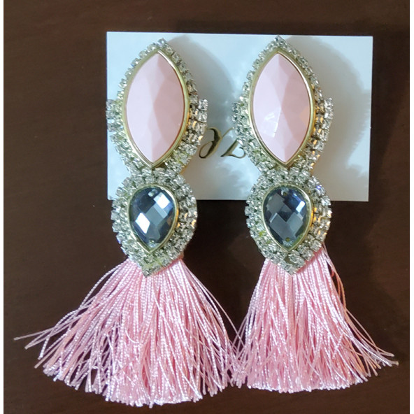 Pembe Püskül Küpe - 2