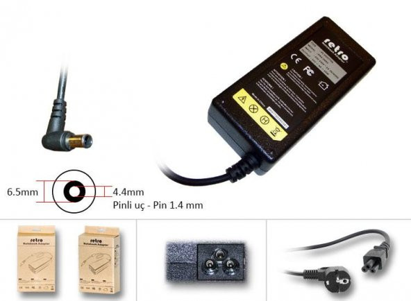 Sony Vaio PCG-TR Serisi TR1,TR2,TR3,TR5,vb Adaptörü 16V 4A 65W