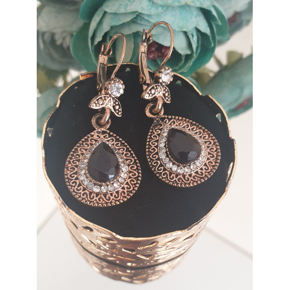 Taşlı Bronz Küpe