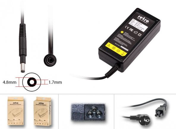 HP Compaq Envy4, Compaq Envy6 19.5V 3.33A Adaptör 4.8/1.7 (HC11) ürün görseli 1