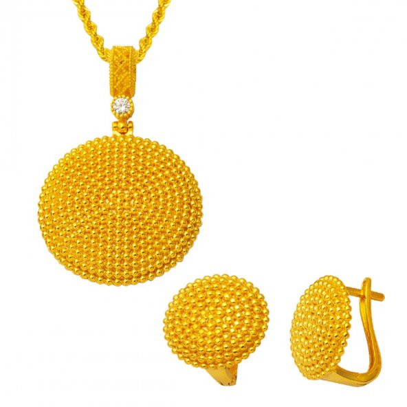 Tılsım Beypazarı Kolye & Küpeli Altın Set ürün görseli 1