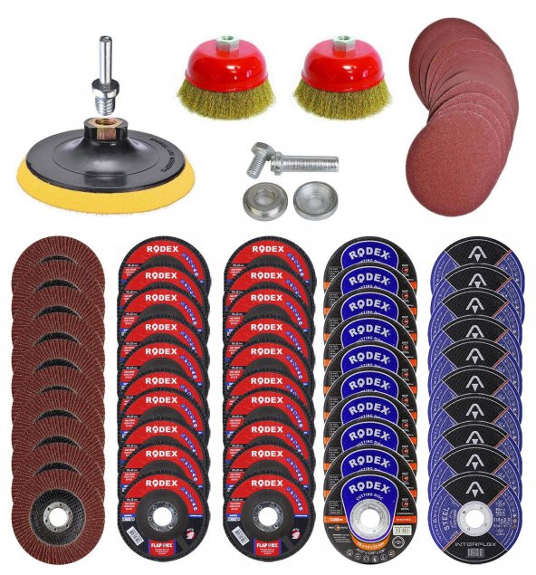 75 Parça Spiral Taşlama Cırt Zımpara İnox Metal Kesici Flap Disk