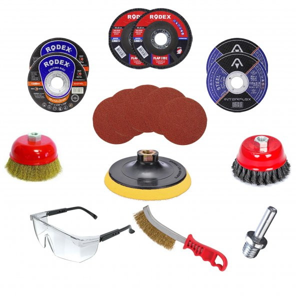 37 PARÇA Spiral Taşlama Cırt Zımpara İnox Metal Kesici Flap Disk