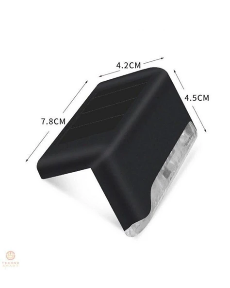 2 Adet Köşebent Merdiven Veranda Solar Güneş Enerjili Bahçe Led Lamba Dekor Bahçe Aydınlatma - 8