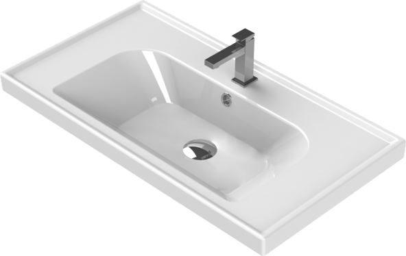 Turkuaz Cerastyle Frame Etajer Uyumlu Damlalıklı Lavabo  80x45 cm - 2