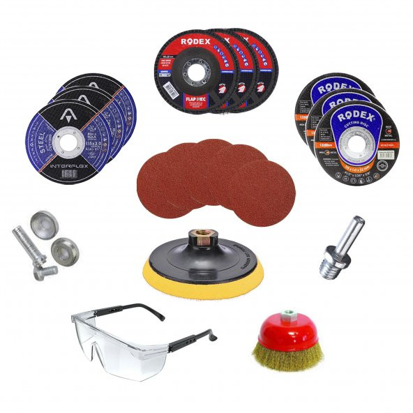 Spiral Avuç İçi Taşlama Makinesi Cırt Zımpara Flap İnox Metal Ahşap Kesici Diski Seti 30 PARÇA ürün görseli 1