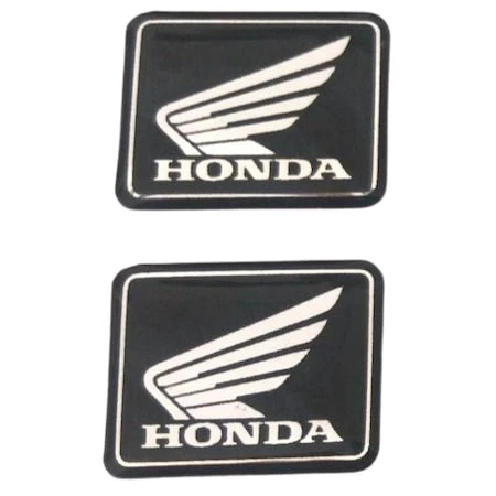 Honda Kare Küçük Universal Siyah-Gümüş Damla Stiker 2'Li