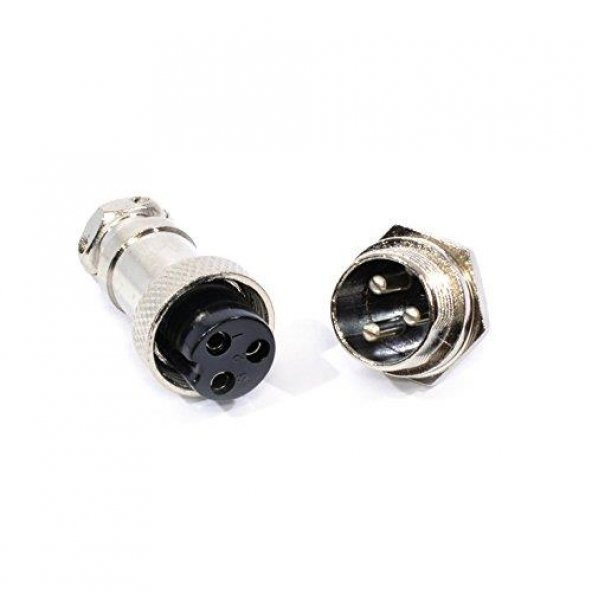 3 Pin Mikrofon Mice Konnektör dişi-erkek 8mm