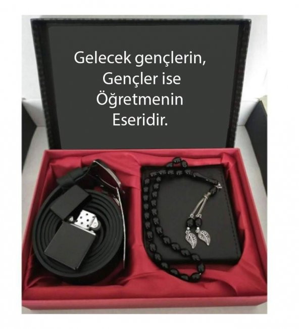 Supertrend Öğretmenler Günü Hediye Cüzdan, Kemer, Tespih, Çakmak