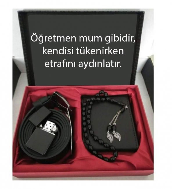 Supertrend Öğretmenler Günü Hediye Cüzdan, Kemer, Tespih, Çakmak