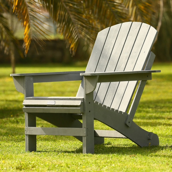 MANDU Adirondack (Ahşap Bahçe Sandalyesi) Gri