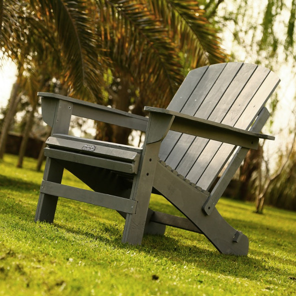MANDU Adirondack (Ahşap Bahçe Sandalyesi) Gri - 6