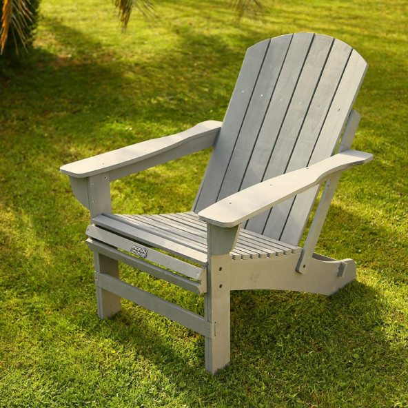 MANDU Adirondack (Ahşap Bahçe Sandalyesi) Gri - 7