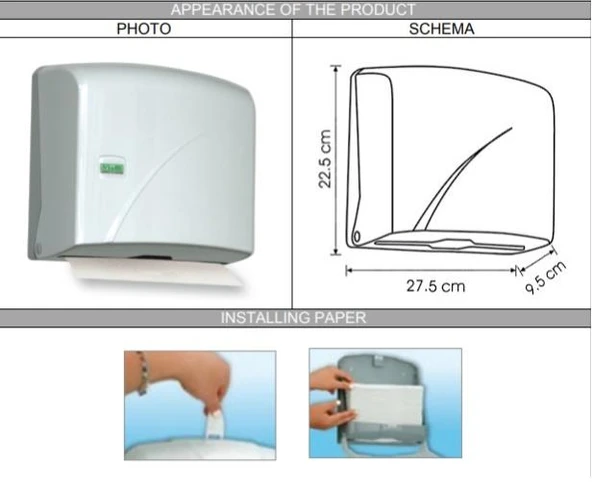 Omnipazar Vialli K1 Z Katlı Kağıt Havlu Dispenseri 200' lü Beyaz - 2