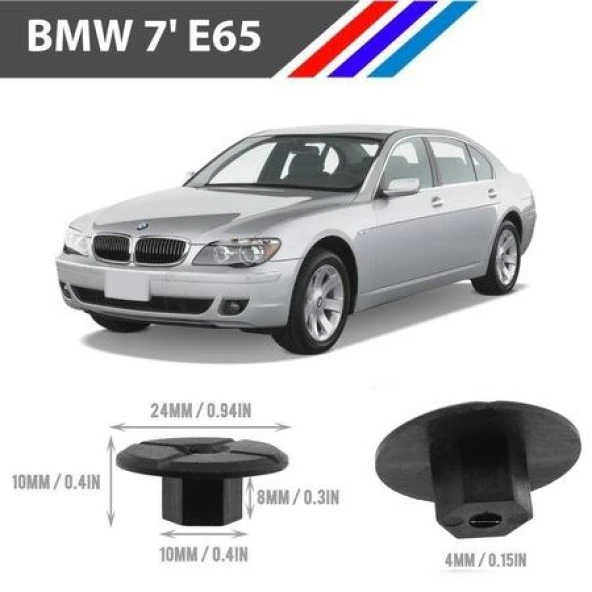 Bmw 7 E65 Tampon Davlumbaz Klipsi 25 Adetli Paket 51711958025