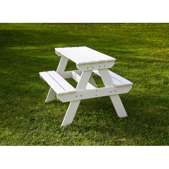 MANDU Ahşap Çocuk Piknik Masası (BEYAZ)