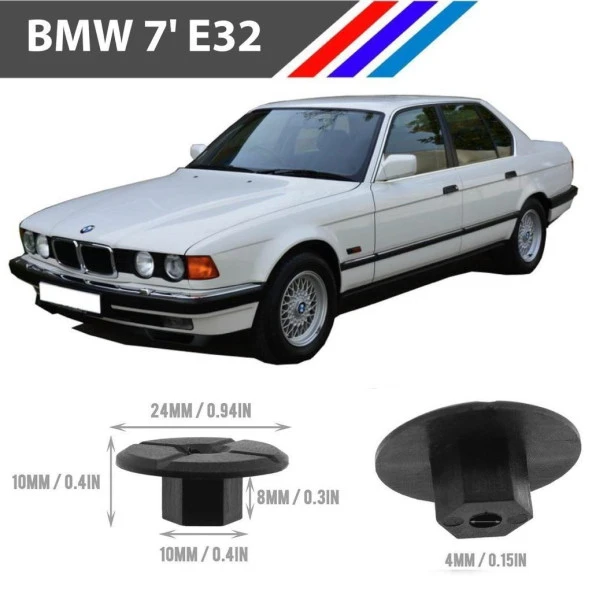 Bmw 7 E32 Tampon Davlumbaz Klipsi 50 Adetli Paket 51711958025