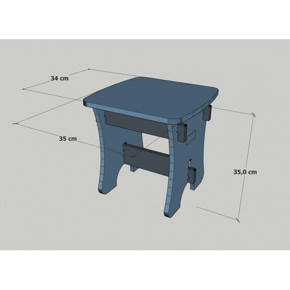 MANDU Ahşap Çocuk Taburesi - 4