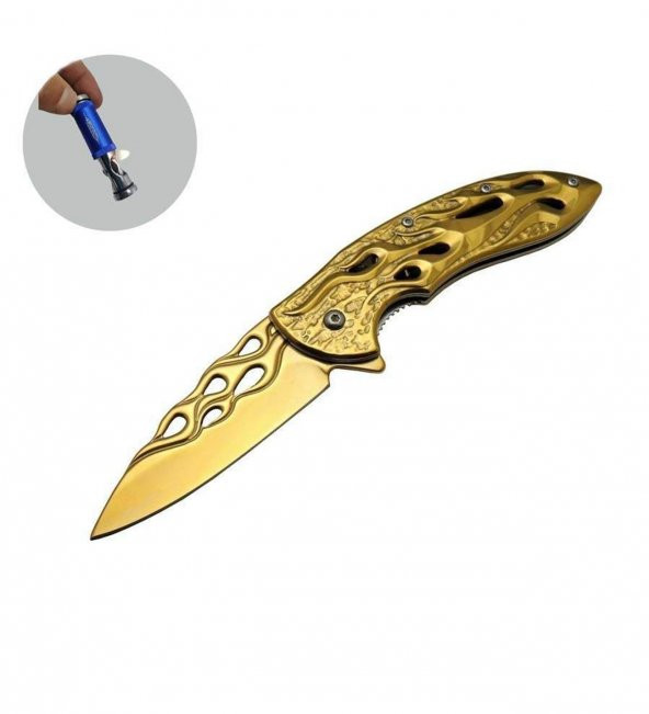 Supertrend 5410 19.5 CM Alevli Gold Bıçak Lüx Set