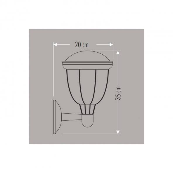 CATA CT-7019 TORİNO BAHÇE ARMATÜRÜ (APLİK)(E27) - 3