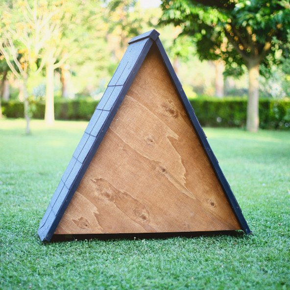 Mandu Ahşap Üçgen Kedi Evi (Büyük Boy) - 6