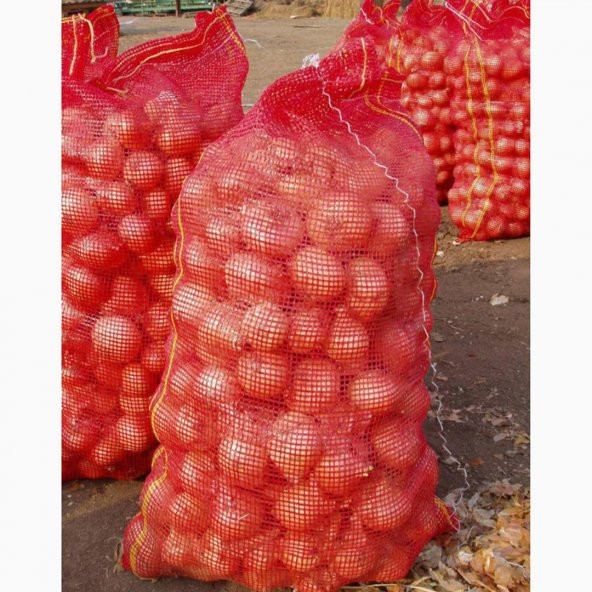 45x75 SOĞAN PATATES CEVİZ ÇUVALI 25 ADET KIRMIZI POLİMER FİLE ÇUVAL - 4