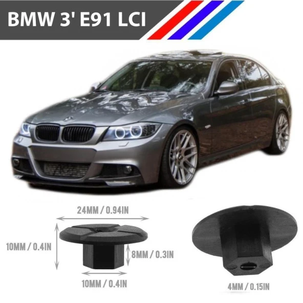 Bmw 3 E91 Tampon Davlumbaz Klipsi 50 Adetli Paket 51711958025