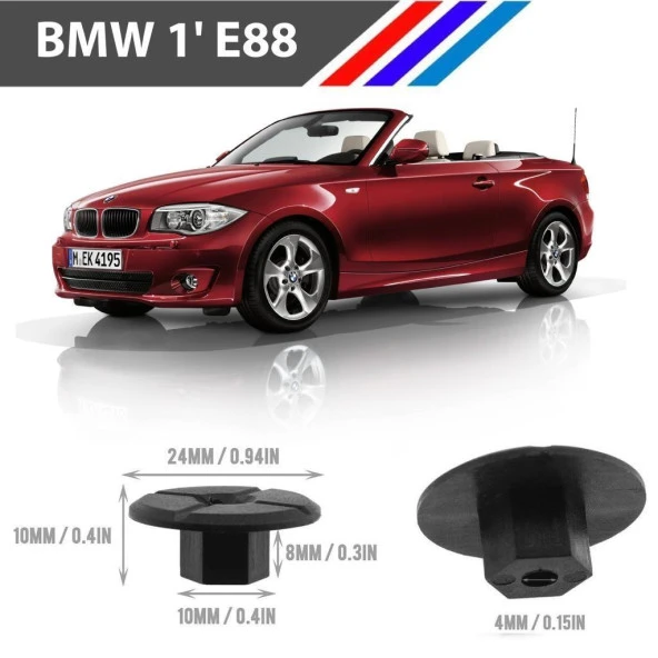 Bmw 1 E88 Tampon Davlumbaz Klipsi 50 Adetli Paket 51711958025