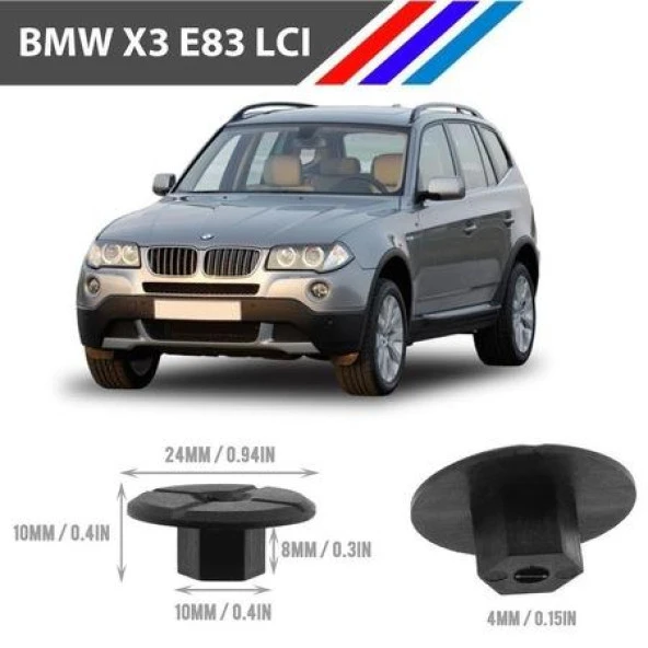 Bmw X3 E83 Tampon Davlumbaz Klipsi 50 Adetli Paket 51711958025