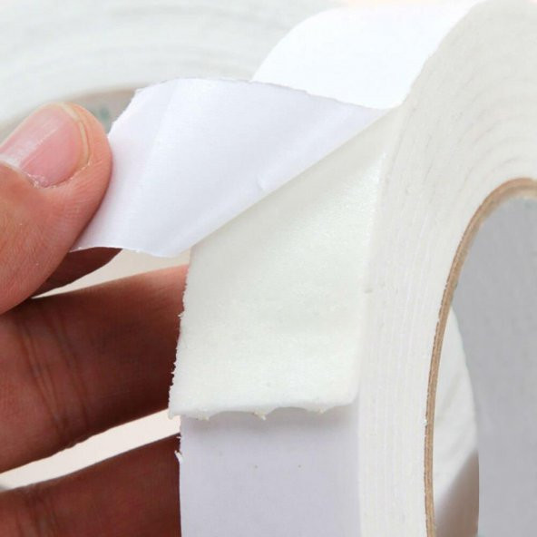 Çift Taraflı Köpük Bant Montaj Bandı 18 mm x 2 Metre Beyaz - 2