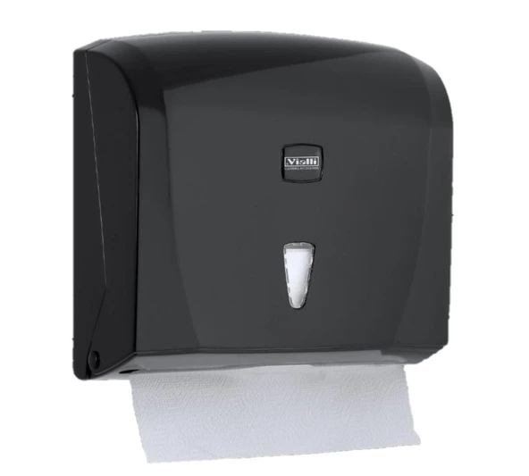 Omnipazar Vialli K20B Z Katlı Kağıt Havlu Dispenseri 200'lü Siyah